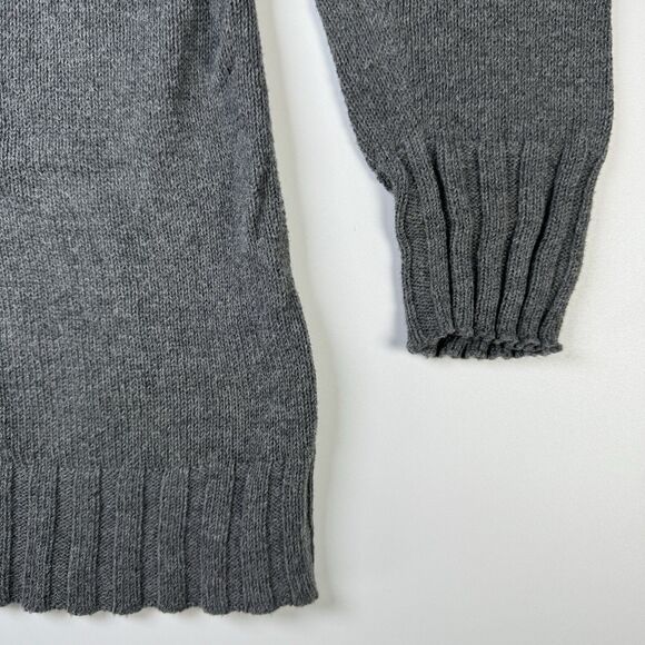 Eileen Fisher XS Gray Organic Cotton Open Front Cardigan Sweater Ribbed - Picture 7 of 12